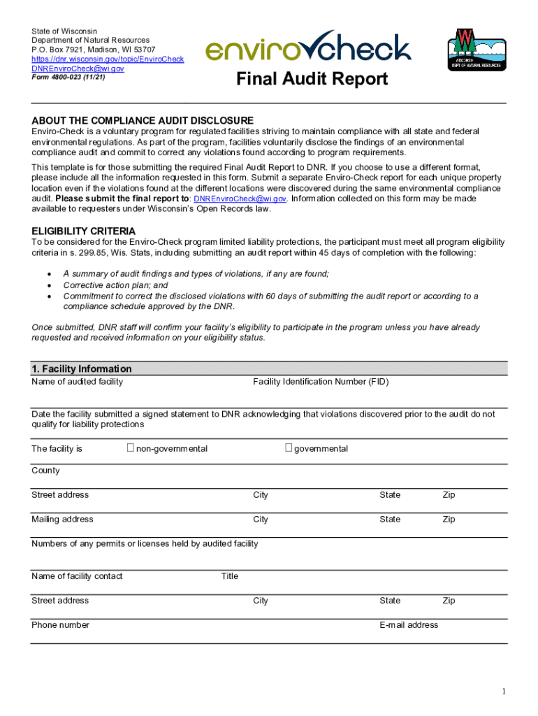 wisconsin environmental audit Preview on Page 1