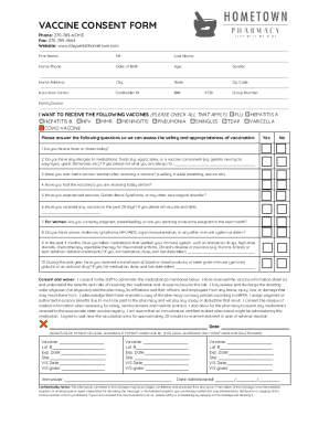 Fillable Online VACCINE CONSENT FORM - tigernet.campbellsville.edu Fax
