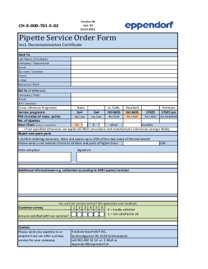 25.03.2021 Pipette Service Order Form - Eppendorf