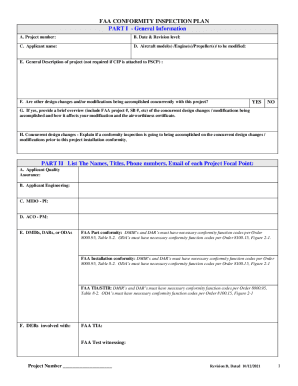SECTION 9INSTRUCTIONS FOR CONFORMITY INSPECTION PLAN