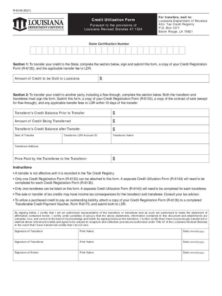 louisiana credit form Preview on Page 1