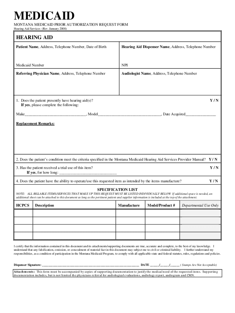 Printable Montana Medicaid Application