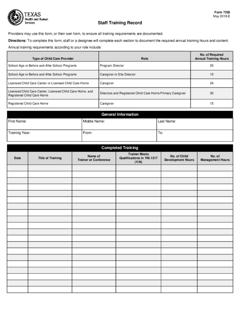 form 7250 Preview on Page 1