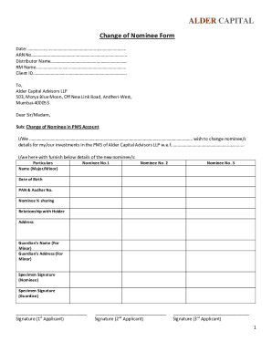 Change of Nominee Form