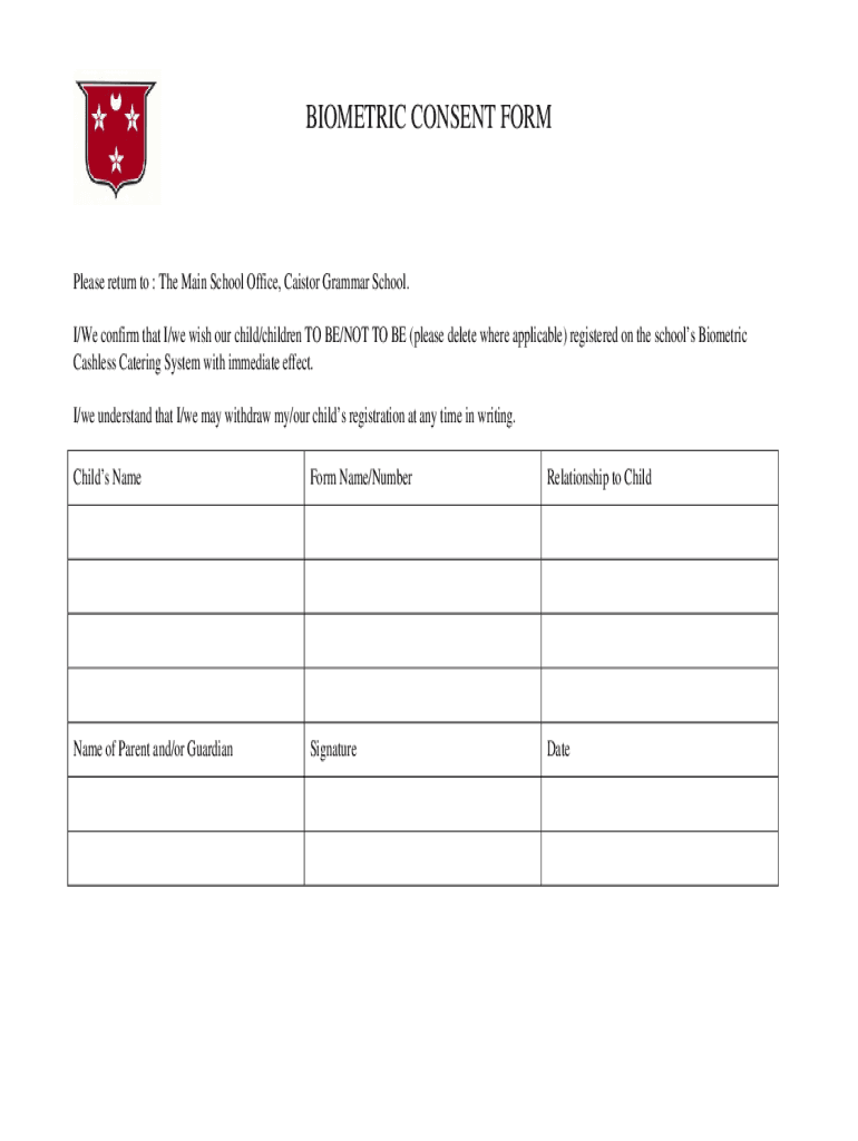 Fillable Online Biometric Consent Form Fax Email Print pdfFiller