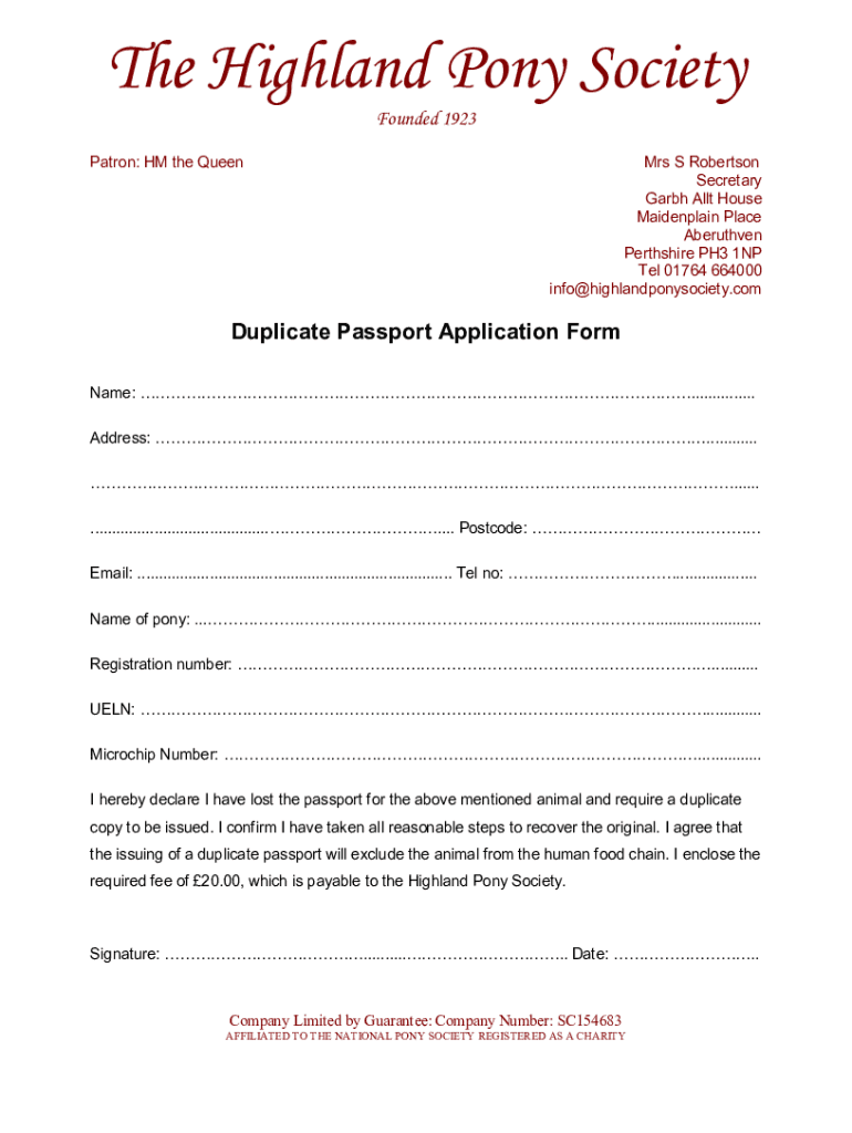 Fillable Online Duplicate Passport Request Form Fax Email Print pdfFiller