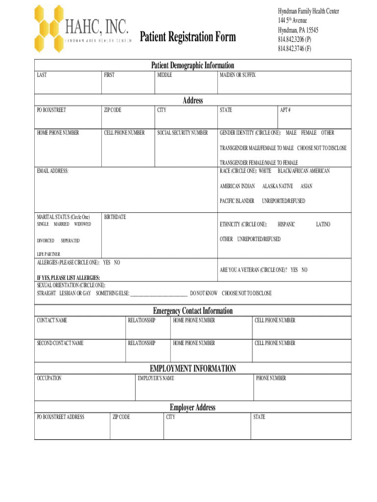 Fillable Online Hyndman Area Health CenterBetter Business Bureau