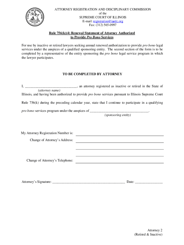 Fillable Online Attorney Registration & Disciplinary Commission iardc