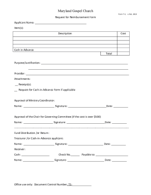 Free Employee Reimbursement Form - Word PDF eForms