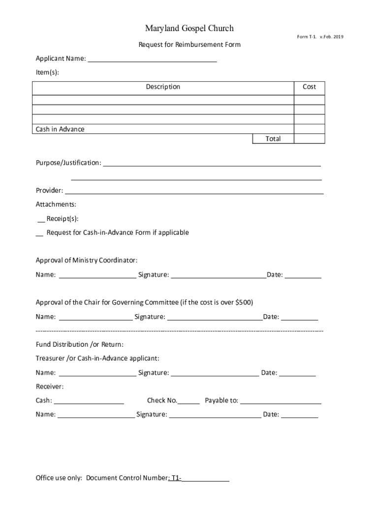 Fillable Online Free Employee Reimbursement Form Word PDF eForms Fax