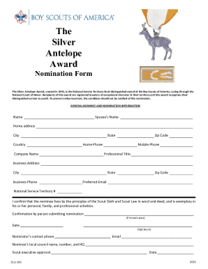 Fillable Online Meritorious Service Awards - gswcbsa.org Fax Email Print - pdfFiller