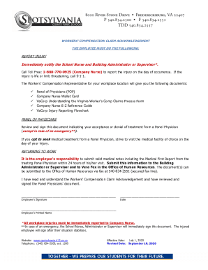 WORKERS COMPENSATION CLAIM ACKNOWLEDGEMENT THE EMPLOYEE ...