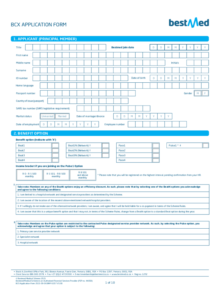 Fillable Online Fillable Online 1. APPLICANT (PRINCIPAL MEMBER) bestmed Fax Email Print