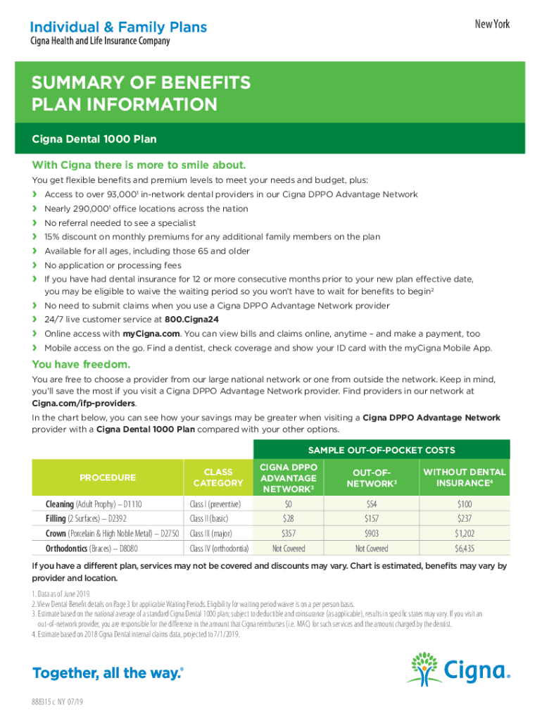 Fillable Online Cigna Dental 1000CignaCigna Dental 1000CignaCigna