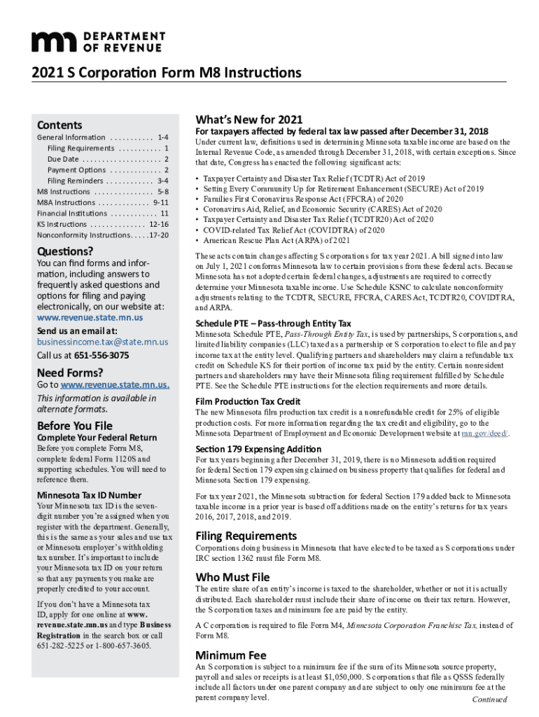 minnesota form m8 instructions 2022 Preview on Page 1
