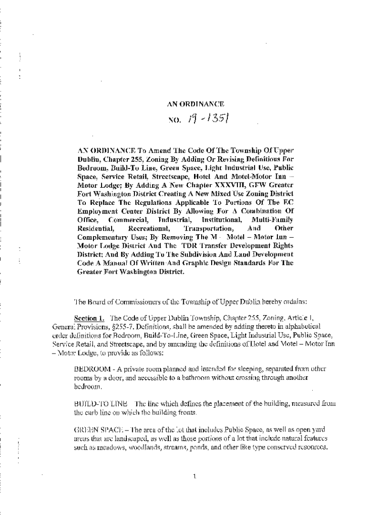 Fillable Online AN ORDINANCE NO. AN ORDINANCE To Amend The Upper
