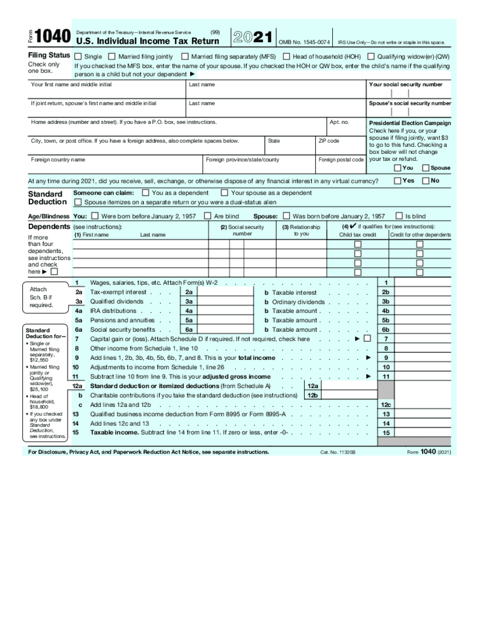 Password Protect Form 1040