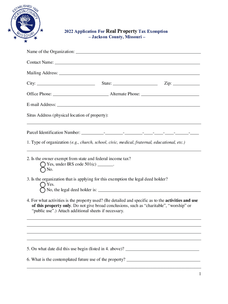 Fillable Online Application For Real Property Tax