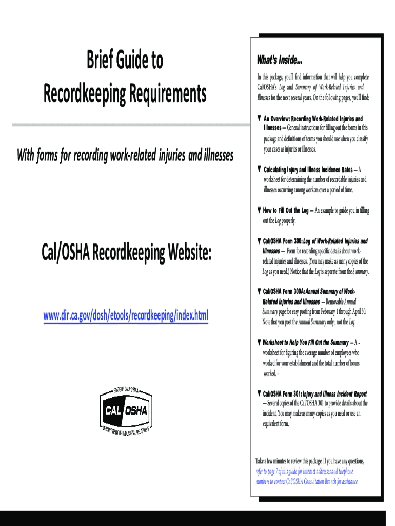 Fillable Online OSHA 300 Log Recordkeeping Injury & IllnessOSHA 300