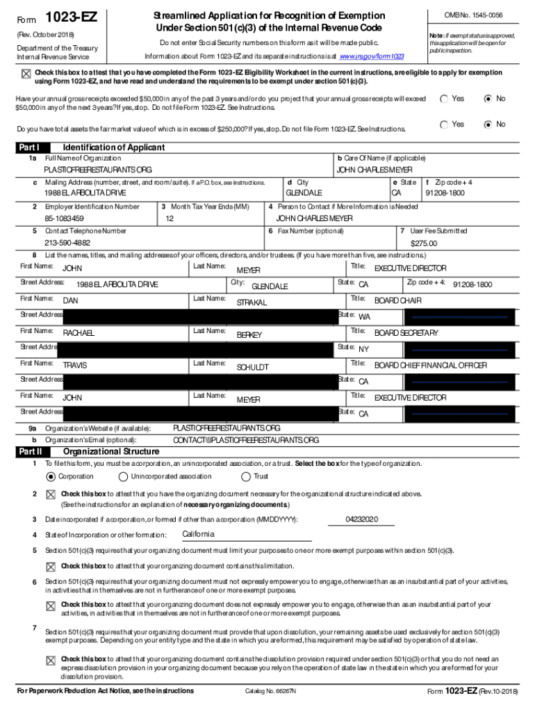 Fillable online www irs gov forms pubs about form 1023 ezabout form