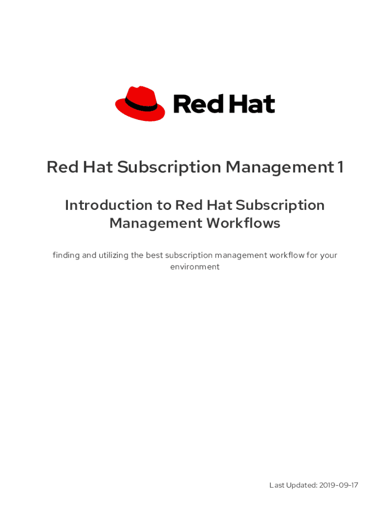 Fillable Online Red Hat Subscription Management 1 Introduction to Red