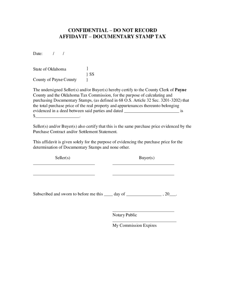 Fillable Online Fillable Documentary Transfer Tax Affidavit printable pdf Fax Email Print