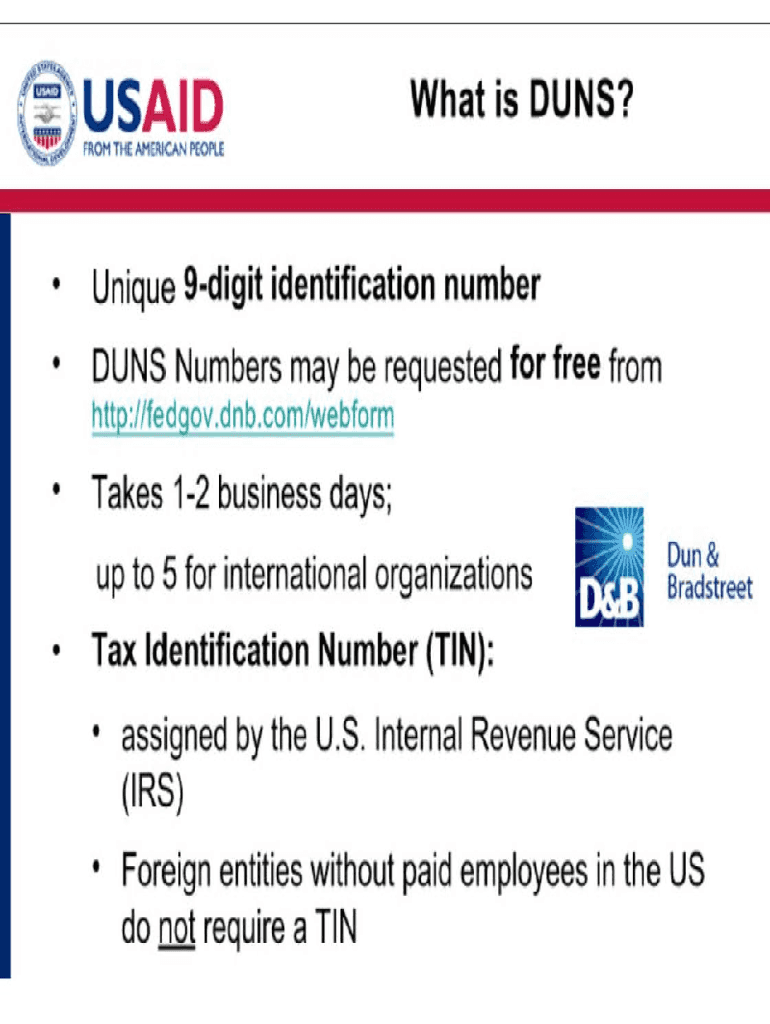 Fillable Online How To Apply for a DUNS Number (International
