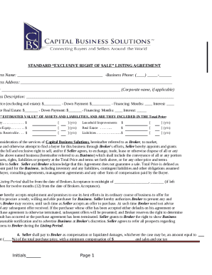 Free Exclusive Right-to-Sell Listing Agreement - PDF ...