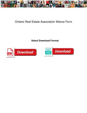 Fillable Online Ontario Real Estate Association Waiver Form. Ontario ...