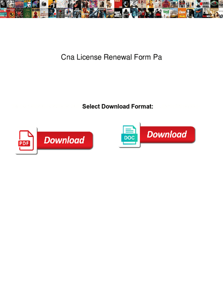 Cna License Renewal Form Pa Cna License Renewal Form Pa bowen Preview on Page 1