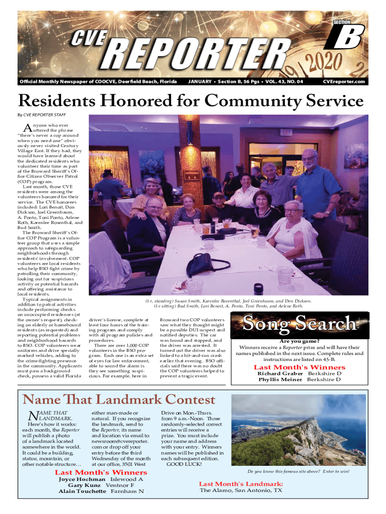 Fillable Online Century Village Residents, Deerfield Beach, Florida