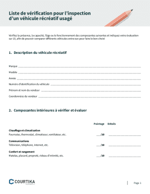 Liste de vrification pour linspection d ... - Courtika