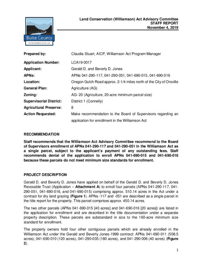 Fillable Online Fillable Online Land Conservation (Williamson) Act