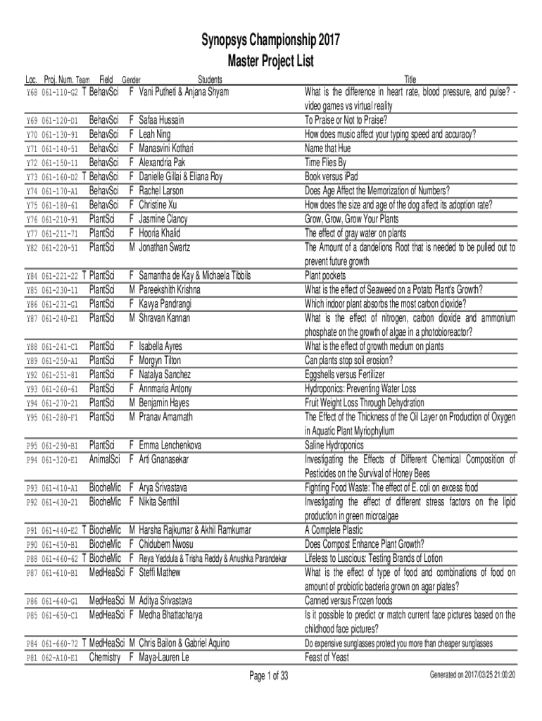 Fillable Online Synopsys