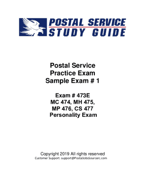 Fillable Online Postal Service Practice Exam Sample Exam # 1 Fax Email ...