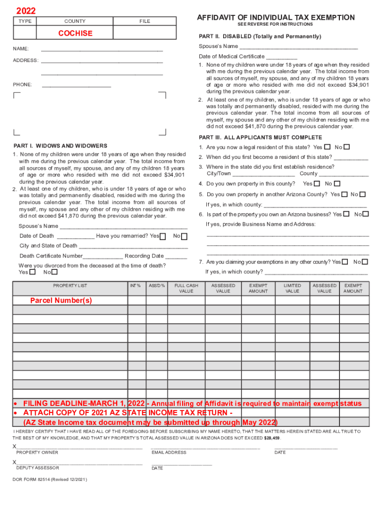 dor 82514 affidavit Preview on Page 1