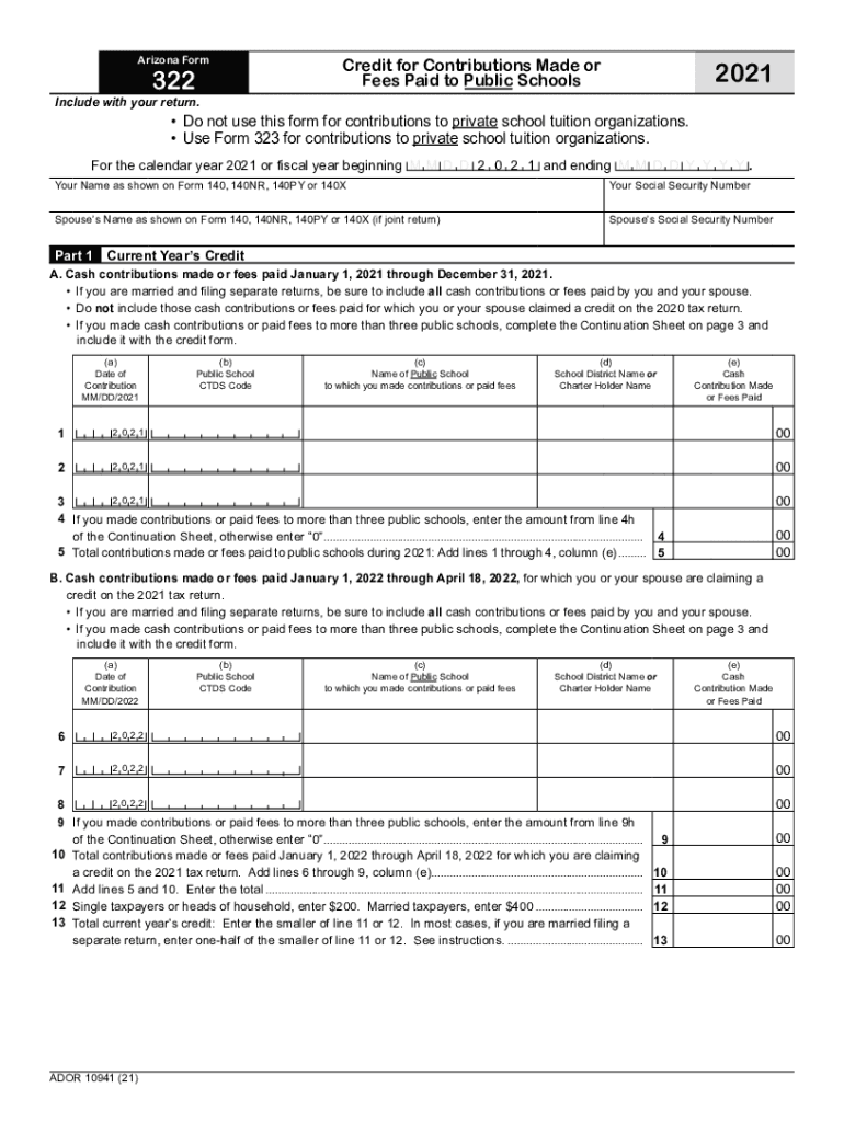 azdor.govformstax-credits-formsCredit for Contributions Made or Fees Paid to Public Schools ... Preview on Page 1