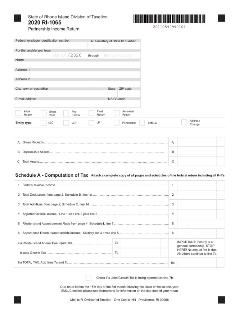 ri form 1065 Preview on Page 1