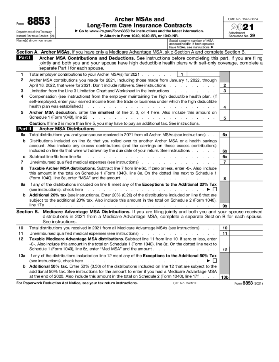 Fill In Form 8853