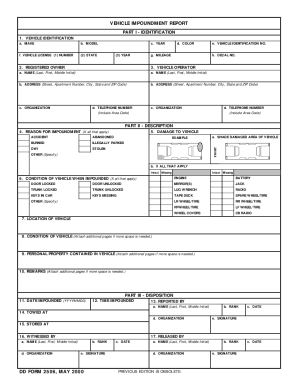 VEHICLE IMPOUNDMENT REPORT