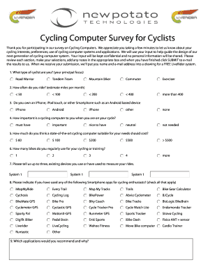 Cycling Computer Survey Form