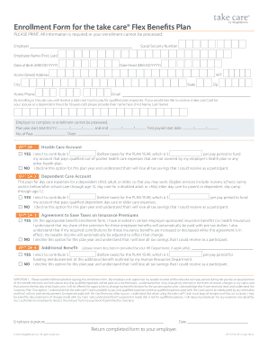 Enrollment Form for take care® Flex Benefits Plan