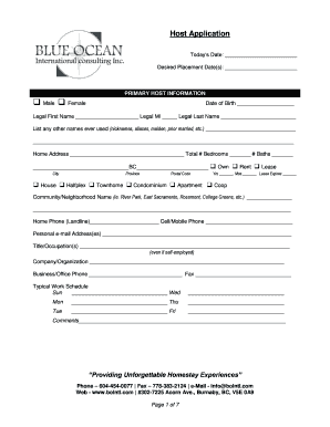 Host Application Form