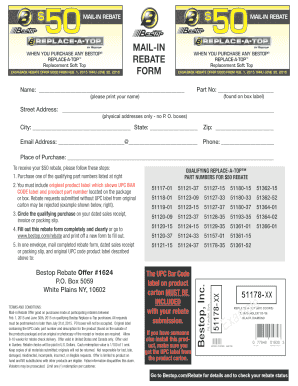 Bestop Replace-A-Top Mail-In Rebate Form