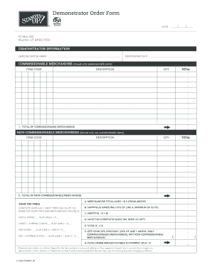 Stampin' Up Demonstrator Order Form