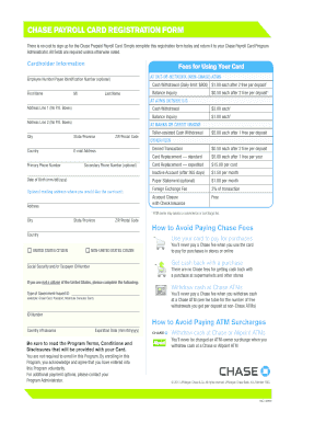 Chase Payroll Card Registration Form