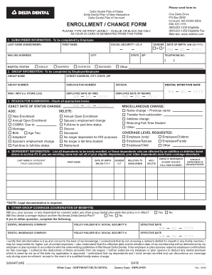 Delta Dental Enrollment Form