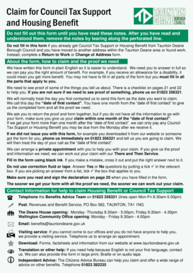 Council Tax Support and Housing Benefit Claim Form