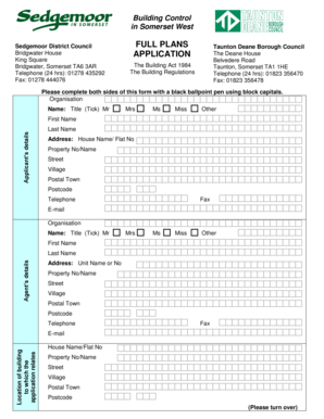 Building Control Application Form