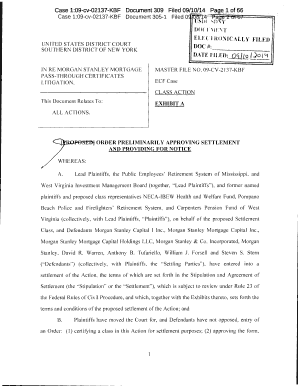 Softball certificate ideas - In re Morgan Stanley Mortgage Pass-Through Certificates Litigation 09-CV-02137-Order Preliminarily Approving Settlement and Providing for Notice. In re Morgan Stanley Mortgage Pass-Through Certificates Litigation 09-CV-02137-Order - - - - -